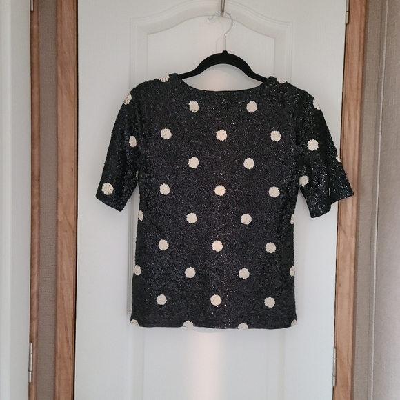 J.Crew Polk A Dot Sequin Shirt - Picture 2 of 6